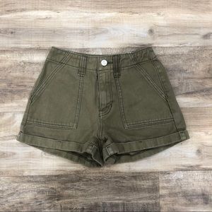 olive/army green mom shorts